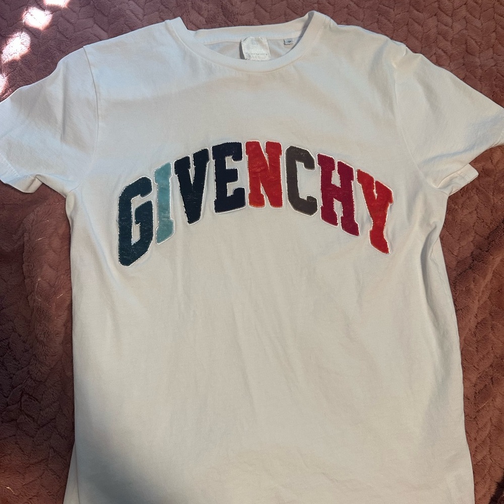 Givenchy White T-Shirt with Colorful Logo